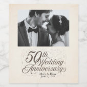 50周年記念結婚ワインラカスタムベル ワインラベル (シングルラベル)