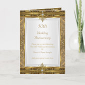 50周年記念結婚ヴィンテージ金ゴールドホワイトパール シーズンカード (正面)