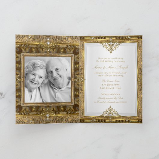 50周年記念結婚ヴィンテージ金ゴールドホワイトパール シーズンカード (内部)