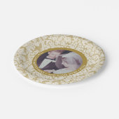 50周年記念結婚写真とレース ペーパープレート (アングル)