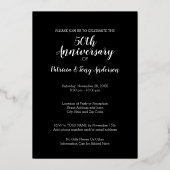 50周年記念結婚写真と金ゴールド 箔招待状 (裏面)