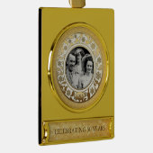 50周年記念結婚写真テンプレート2 ゴールドプレートバナーオーナメント (右)