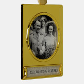 50周年記念結婚写真テンプレート3 ゴールドプレートバナーオーナメント (右)