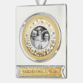 50周年記念結婚写真テンプレート シルバープレートバナーオーナメント (左)