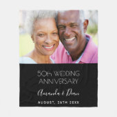 50周年記念結婚写真モダンエレガント フリースブランケット (正面)