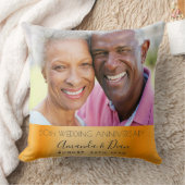 50周年記念結婚写真金ゴールド クッション (ブランケット)