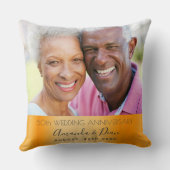 50周年記念結婚写真金ゴールド クッション (裏面)