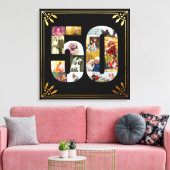 50周年記念結婚写真黒金ゴールドアールデコ キャンバスプリント (インサイチュ (リビング))