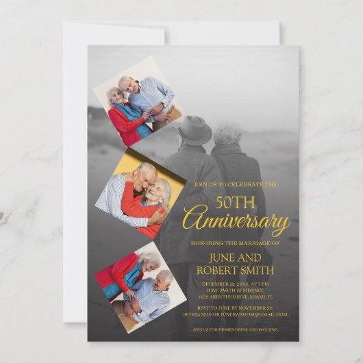 50周年記念結婚写真5 招待状 (正面)