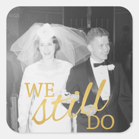 50周年記念結婚写真 – まだ残っている スクエアシール (正面)