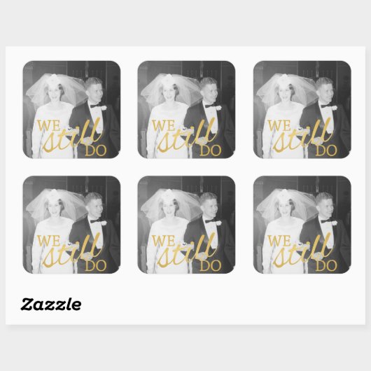 50周年記念結婚写真 – まだ残っている スクエアシール (シート)