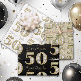 50周年記念結婚包装紙 ラッピングペーパーシート