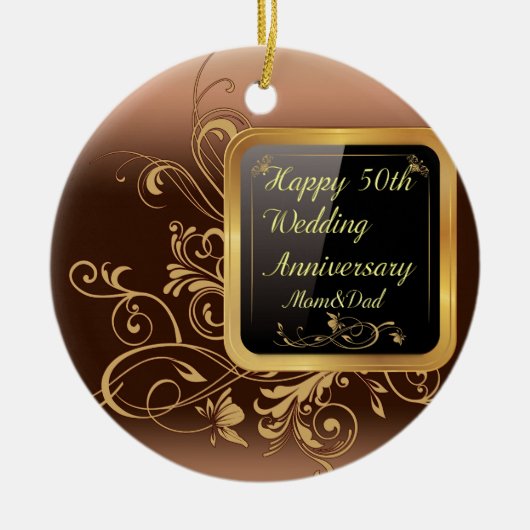 50周年記念結婚商品セ数々のール セラミックオーナメント (正面)