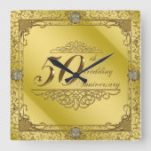 50周年記念結婚壁時計 スクエア壁時計 (正面)