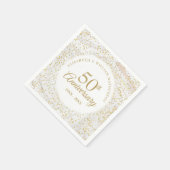 50周年記念結婚大理石金ゴールドダスト スタンダードカクテルナプキン (角)