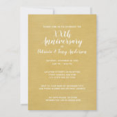 50周年記念結婚式の招待状（写真付き） - ブラシ仕上げのゴールド 招待状 (裏面)
