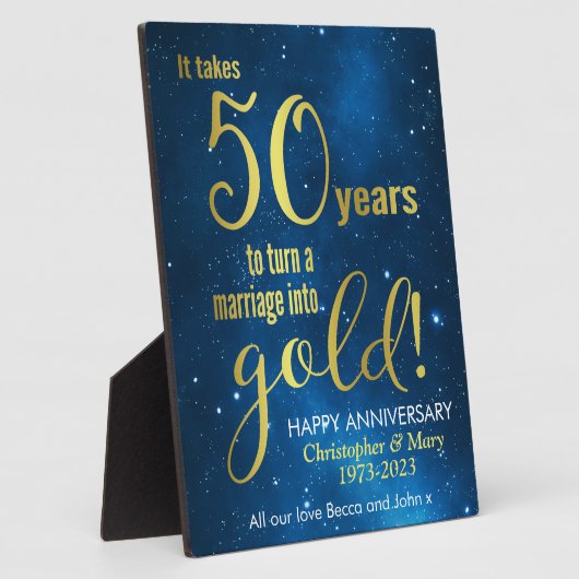 50周年記念結婚式 フォトプラーク (側面)