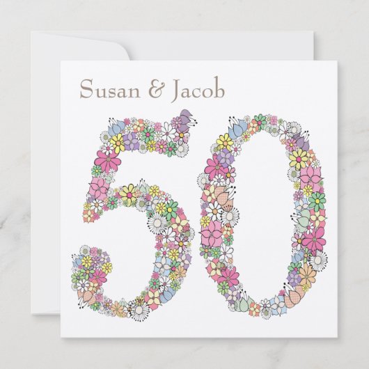 50周年記念結婚式　特別な招待状 招待状 (正面)