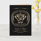 50周年記念結婚折りグリーティングカード カード (黄色い花)