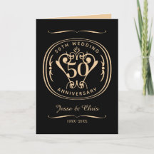 50周年記念結婚折りグリーティングカード