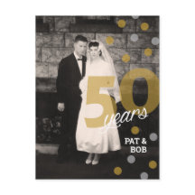 50周年記念結婚招待状はがき