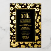 50周年記念結婚招待状ゴールデン 箔招待状 (正面)