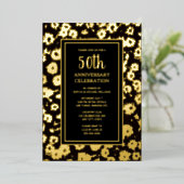 50周年記念結婚招待状ゴールデン 箔招待状 (立ち正面)