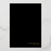 50周年記念結婚招待状ブラック&金ゴールド 箔招待状 (裏面)