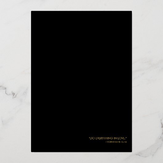 50周年記念結婚招待状ブラック&金ゴールド 箔招待状 (裏面)