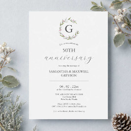 50周年記念結婚招待状植物学 招待状
