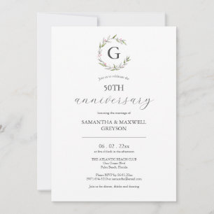50周年記念結婚招待状植物学 招待状