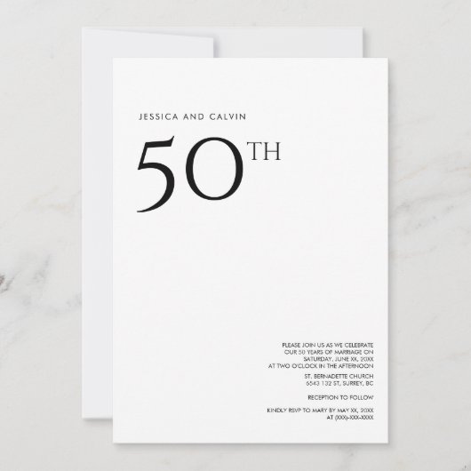 50周年記念結婚招待状 招待状 (正面)