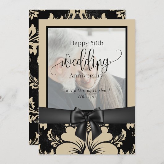 50周年記念結婚撮影伝統的写真 招待状 (正面/裏面)