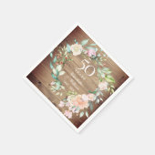 50周年記念結婚木材素朴バラフローラ スタンダードカクテルナプキン (角)