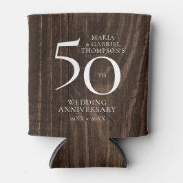 50周年記念結婚木材素朴 缶クーラー