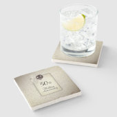 50周年記念結婚石コースター ストーンコースター (横)