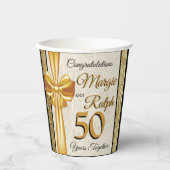 50周年記念結婚紙カップパーソナライズされた 紙コップ (正面)