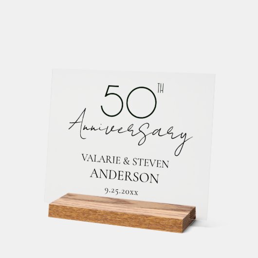 50周年記念結婚記念 アクリルサイン (傾斜)