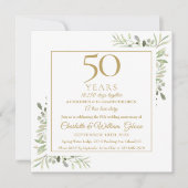 50周年記念結婚記憶グリーンリースクエア 招待状 (正面)