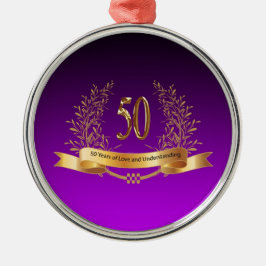 50周年記念結婚贈り物 メタルオーナメント