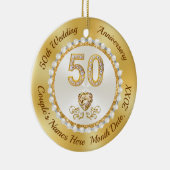 50周年記念結婚贈り物、金ゴールドへの贈り物 セラミックオーナメント (右)
