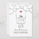 50周年記念結婚赤いハートスイングカード (正面)