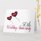 50周年記念結婚赤気球大 カード (黄色い花)