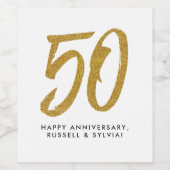 50周年記念結婚金のお願い ワインラベル (シングルラベル)