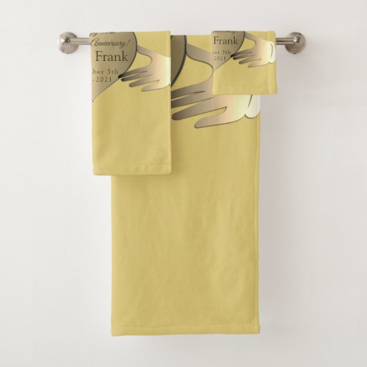 50周年記念結婚金のカドー バスタオルセット (インサイチュ)