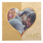 50周年記念結婚金のフォトキューブ フォトキューブ (正面)