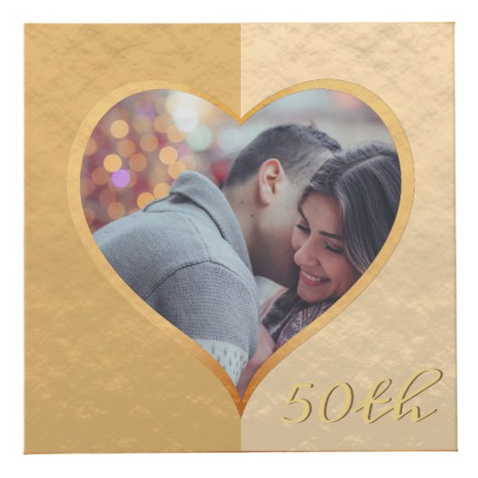 50周年記念結婚金のフォトキューブ フォトキューブ (正面)