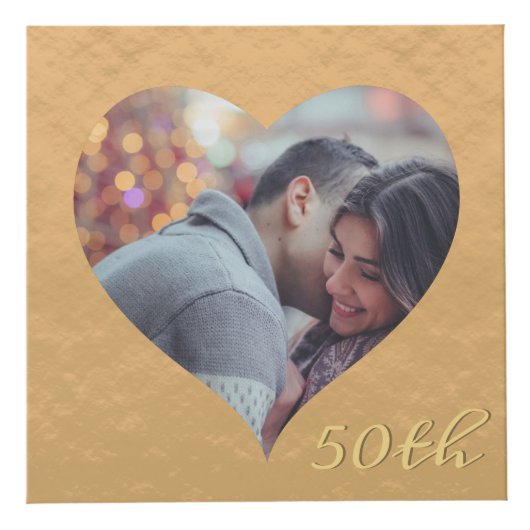 50周年記念結婚金のフォトキューブ フォトキューブ (正面)