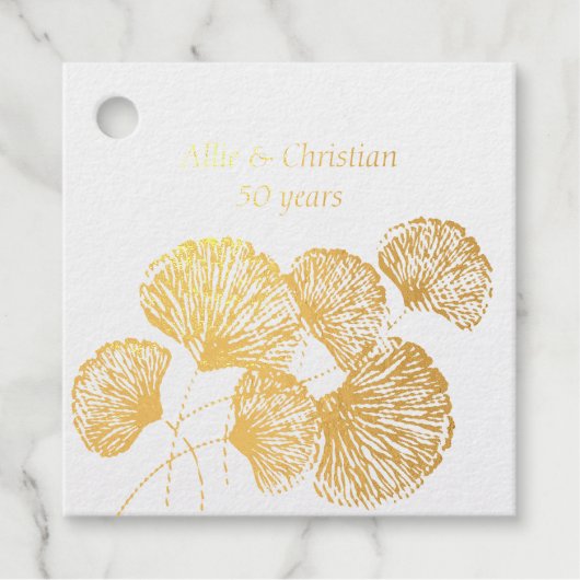 50周年記念結婚金の葉 フェイバータグ (正面)