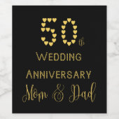 50周年記念結婚金の親結婚たち ワインラベル (シングルラベル)